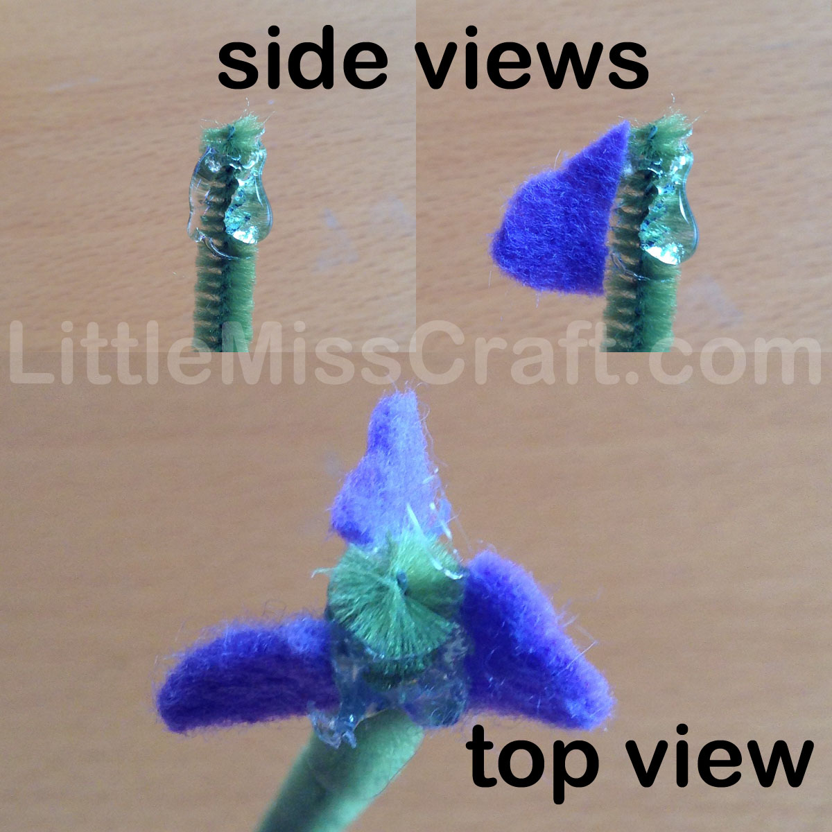 handmade felt bluebonnet lupine wildflower Texas state flower craft tutorial