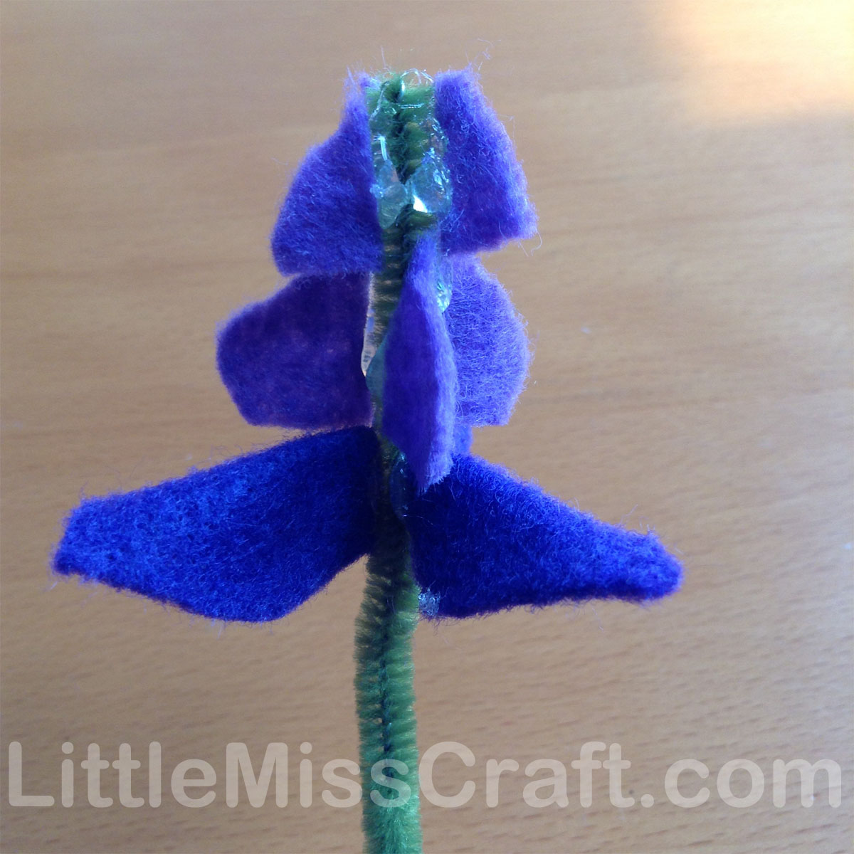 handmade felt bluebonnet lupine wildflower Texas state flower craft tutorial