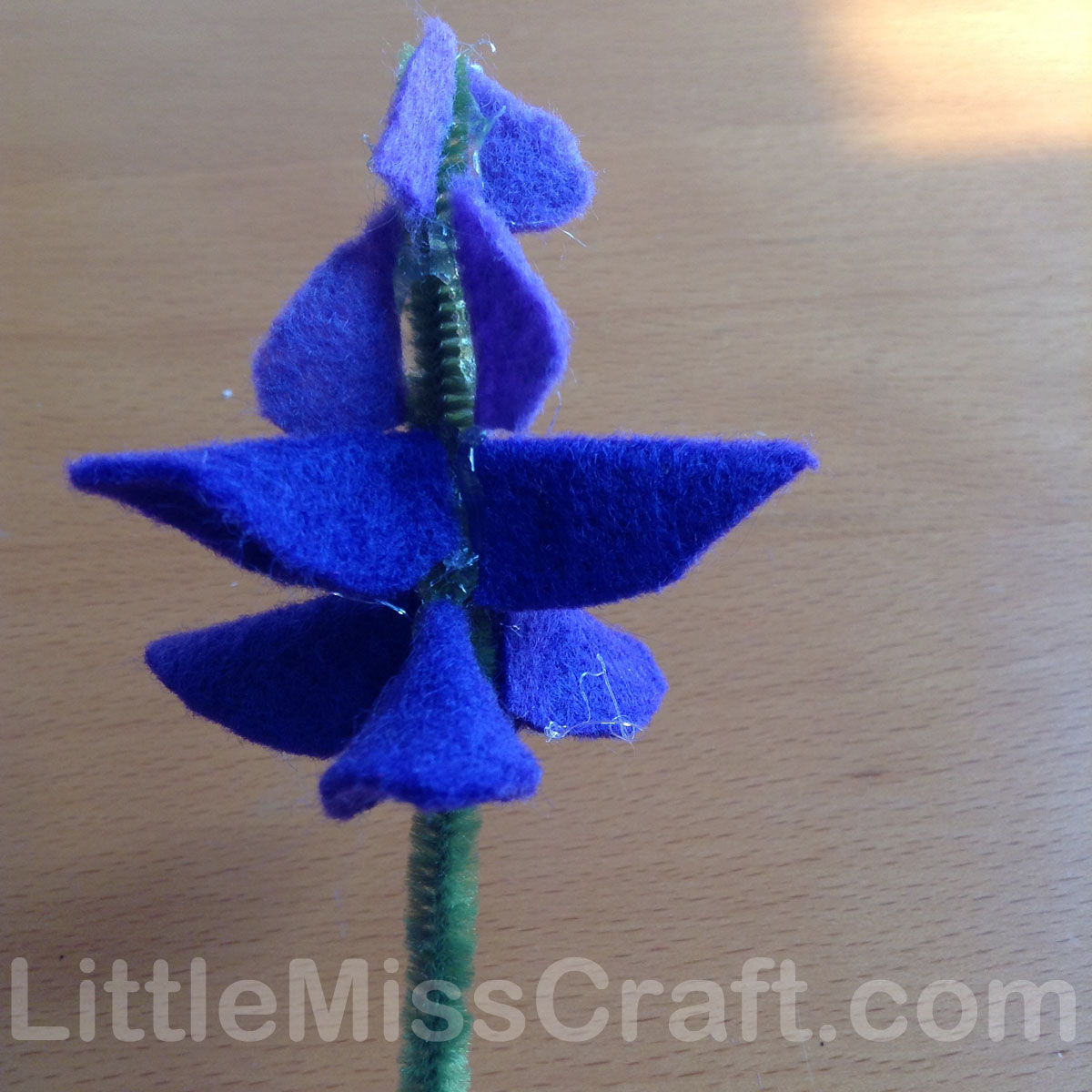 handmade felt bluebonnet lupine wildflower Texas state flower craft tutorial