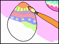 Easter Egg Decorating Doodle Coloring Page