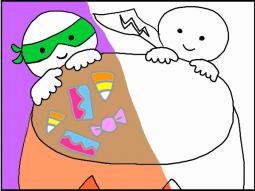 Halloween Trick or Treat Doodle Coloring Page