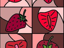 Strawberry Coloring Printable Page