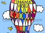 Hot Air Balloon Thank You Coloring Page