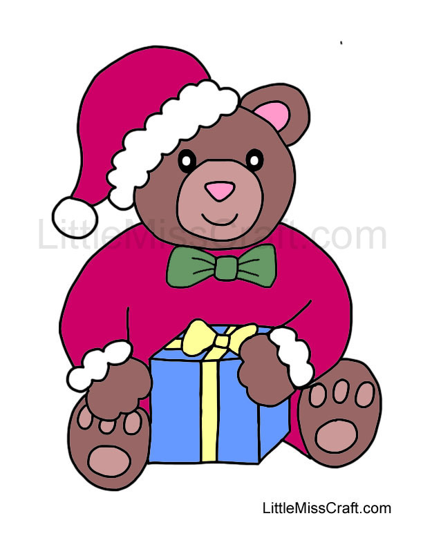 Christmas Bear Coloring Page