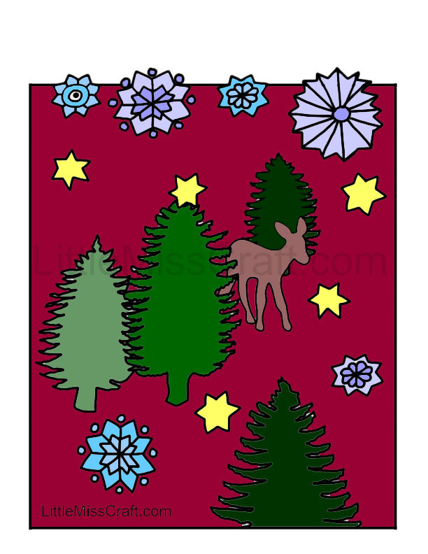 Snowflake Winter Wonderland Coloring Page