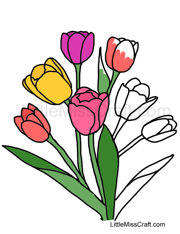 Tulip Bouquet Coloring Page