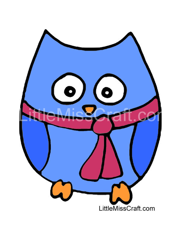 Owl with Scarf Coloring Page