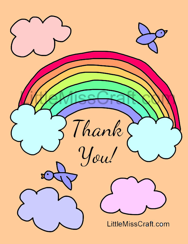Thank You Rainbow Coloring Page