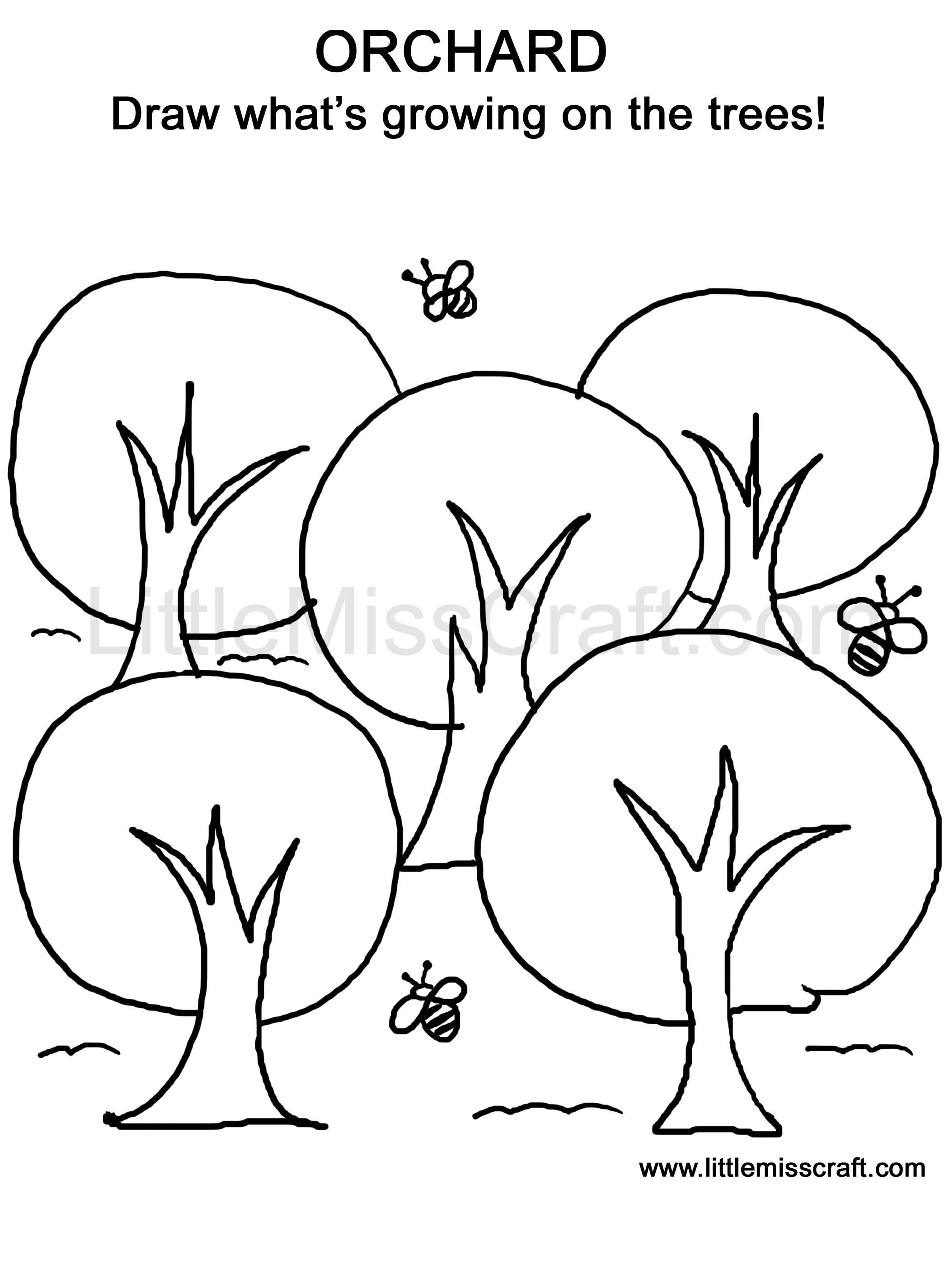 Orchard Doodle Coloring Page
