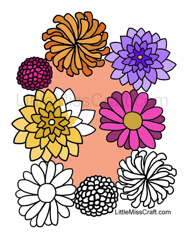 Crafts - Fall Flowers Coloring Page