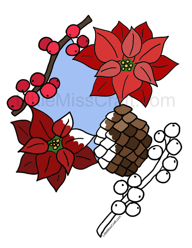 Winter Flowers Coloring page