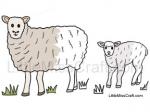 Sheep and Lamb Coloring Page