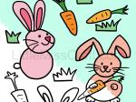 Rabbits and Carrots Coloring Page