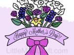 Mother's Day Flower Bouquet in Vase Coloring Page