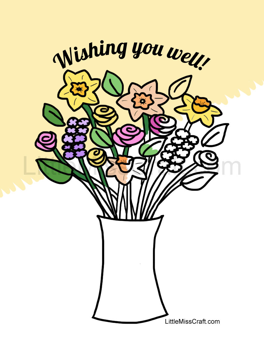 Get Well Flowers in Vase Coloring Page