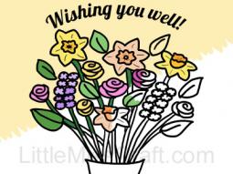 Get Well Flowers in Vase Coloring Page