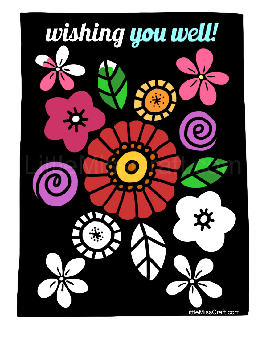Get Well Simply Beautiful Flowers Coloring Page