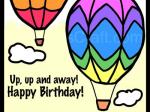 Hot Air Balloon Birthday Coloring Page