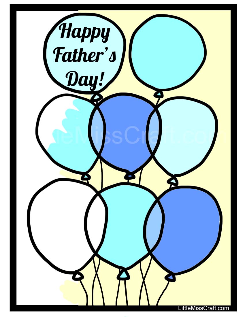 Balloon Father's Day Coloring Page