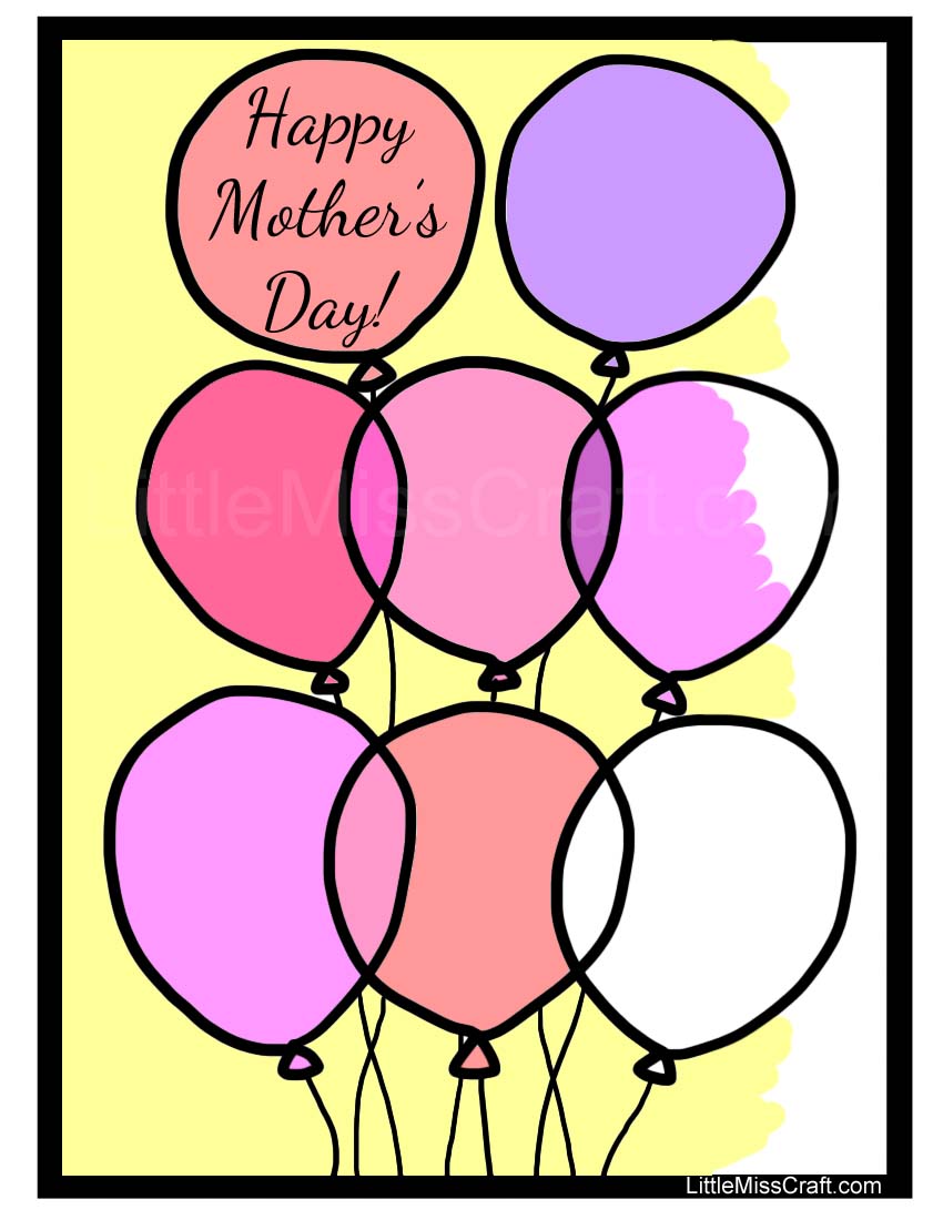 Balloon Mother's Day Coloring Page