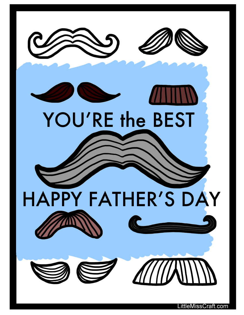 Father's Day Mustache Coloring Page