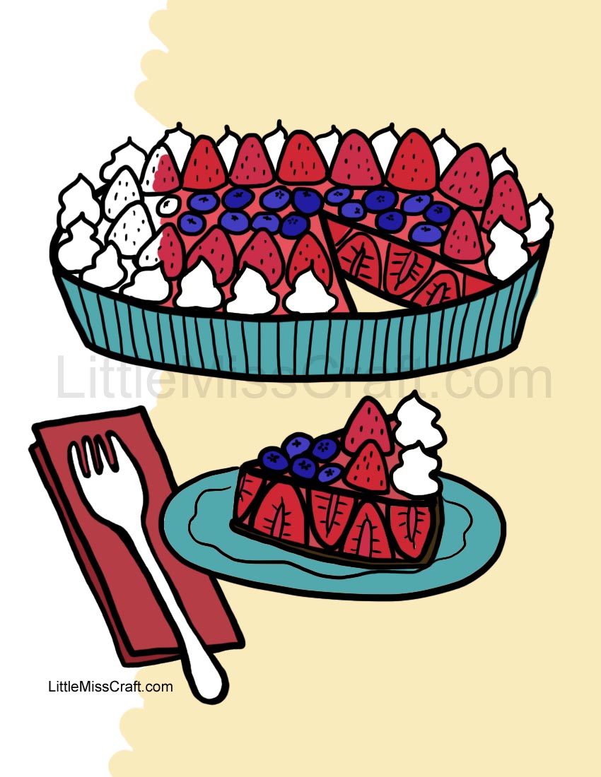 Strawberry Pie Coloring Page