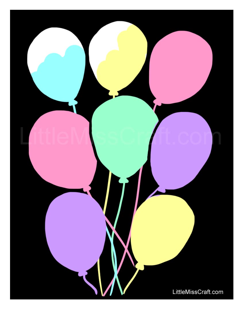 Balloons Chalkboard Coloring Page