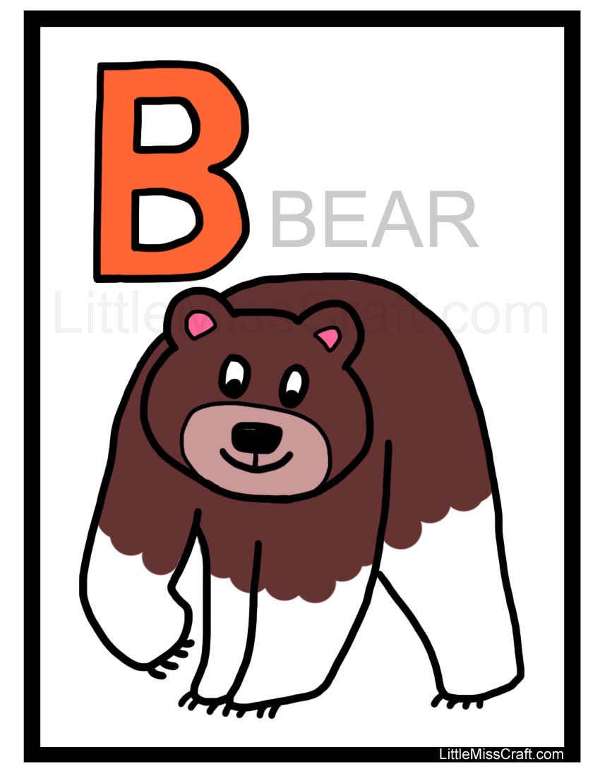 Bear Alphabet Coloring Page