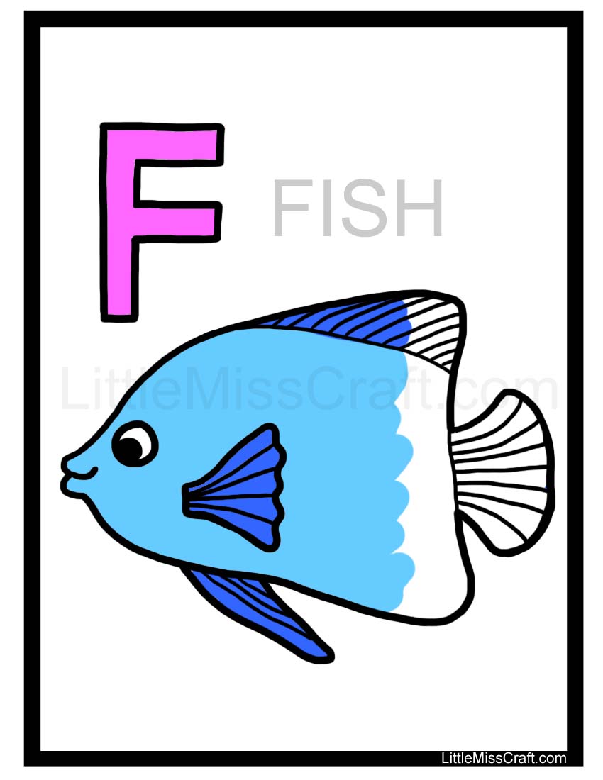 Fish Alphabet Coloring Page