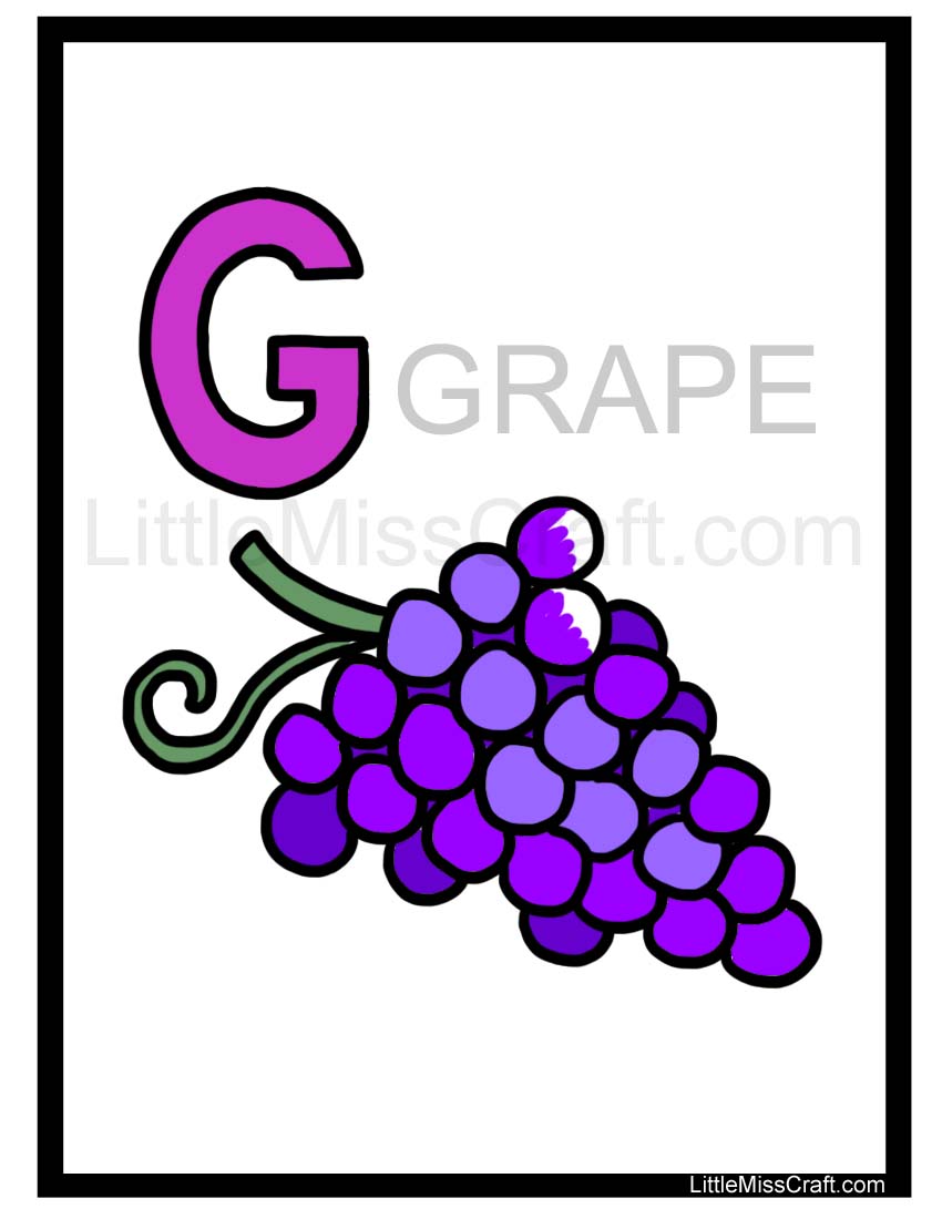 Grape Alphabet Coloring Page