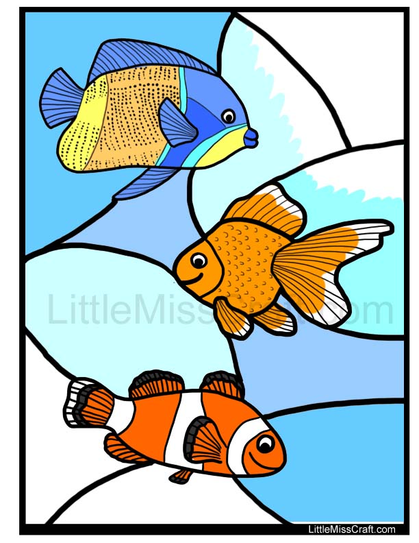 Fish Stained Glass Coloring Page