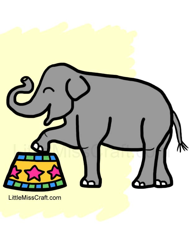 Elephant Circus Coloring Page