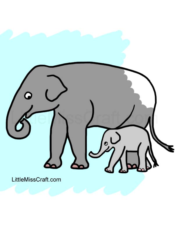 Elephant and Baby Coloring Page