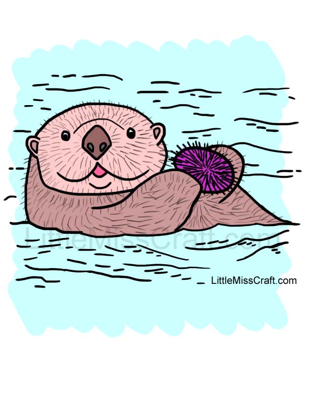 Sea Otter and Sea Urchin Coloring Page